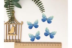 Бабочка двусторонняя из шифона голубая 45*35см