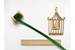 Стрічка оксамитова-люрекс 10мм зелена