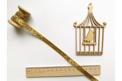 Стрічка оксамитова-люрекс 10мм золотая