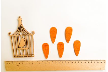 Вырубка "Морковь" с жесткого фетра 50мм меланж