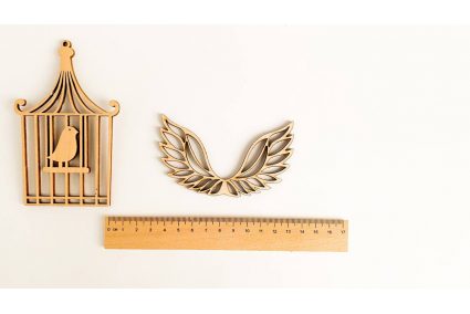 Шаблон деревянный "Крилья ангела" 10см