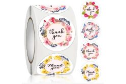 Наліпки на бобіні 4 дизайни "Thank you" 500шт в рулоні, діаметр