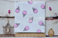 Ткань "Мороженое розовое" на белом