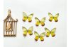Бабочка двусторонняя из шифона лимонно-желтая 50*40мм