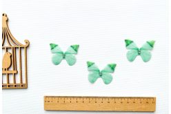 Бабочка двусторонняя из шифона мятно-зеленая 50*40мм
