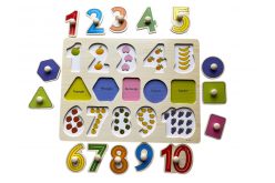 Деревянный планшет "Цифры/числа 1-10", пазл, игра-вкладыш