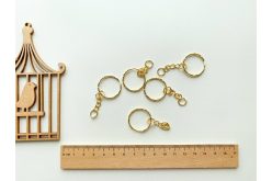 Заготовка для брелока ребристое кольцо 25мм золотое