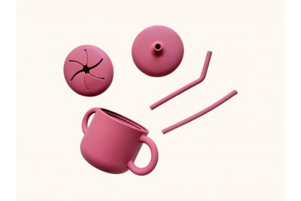 Силиконовая детская чашка/снечница с кришкой и трубочкой