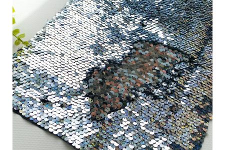 Паєтки двохсторонні на тканинній основі веселка-сірий "Хамелеон"