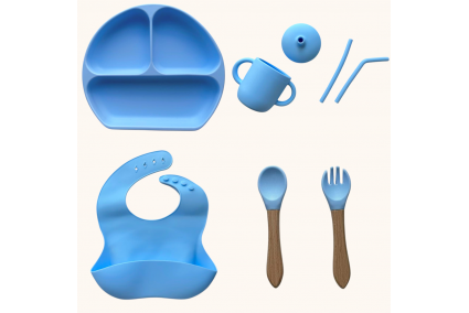 Набор детской силиконовой посуды "Стартовый. Бук" 9 цветов Набор детской силиконовой посуды "Стартовый. Бук" 9 цветов