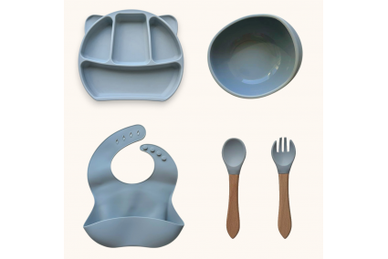 Набір дитячого силіконового посуду "Стартовий з вушками. Боул. Набір дитячого силіконового посуду "Стартовий з вушками. Боул.