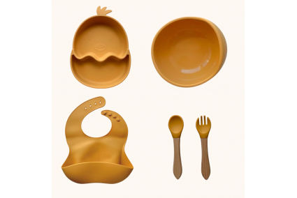 Набір дитячого силіконового посуду "Стартовий. Курчатко. Боул.