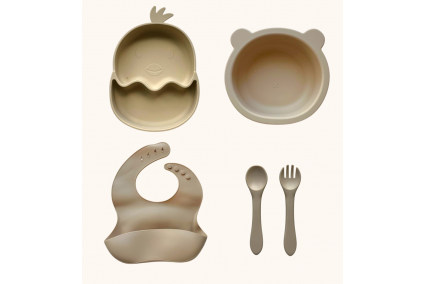 Набор детской силиконовой посуды "Стартовый. Цыпленок.