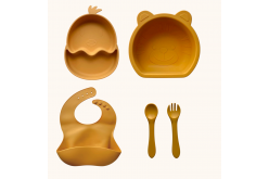 Набір дитячого силіконового посуду "Стартовий. Курчатко. Левик"