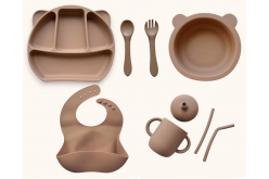 Набір дитячого силіконового посуду "Базовий з вушками.