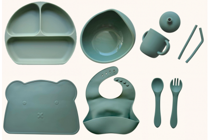 Набір дитячого силіконового посуду "Базовий з килимком" 9