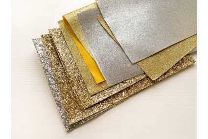 Набор Праздничный Кожзам и Фетр с глиттером и без 50 листов