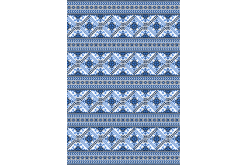 Фетр м’який з візерунком "Вишивка велика синя №1" на білому