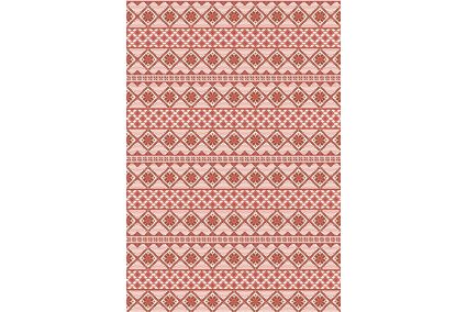 Фетр м’який з візерунком "Вишивка червона №4" на білому 20х30см