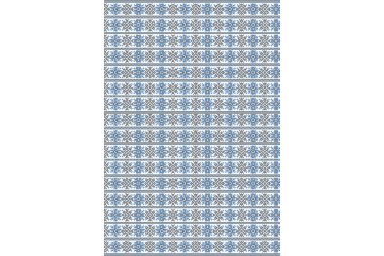 Фетр м’який з візерунком "Вишивка синя №5" на білому 20х30см