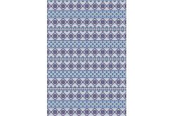 Фетр мягкий с узором "Вышивка синяя №4" на белом 20х30см