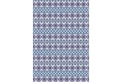 Фетр м’який з візерунком "Вишивка синя №4" на білому 20х30см