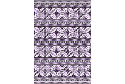 Фетр м’який з візерунком "Вишивка велика бузкова №1" на білому