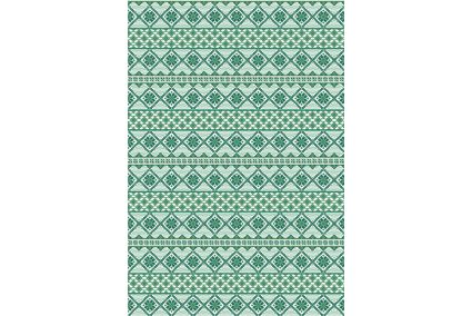 Фетр м’який з візерунком "Вишивка зелена №4" на білому 20х30см