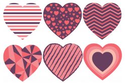 copy of Фетр мягкий с узором "Сердца красно-бордовые набор"