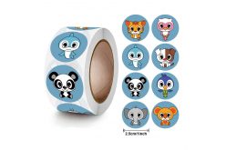 Наліпки на бобіні "Звірята 8" 500шт/рул., діаметр 2,5 см