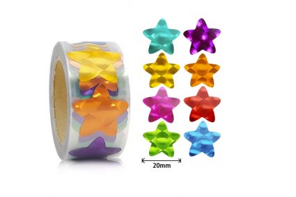Наклейки на бобине "Звезды" 500шт/рул., размер 2 см