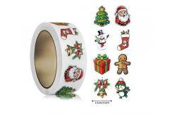 Наклейки на бобине "Новогодние фигурные" 500шт/рул., диаметр
