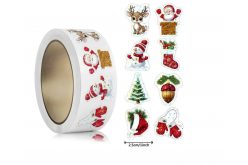 Наліпки на бобіні "Новорічні фігурні 2" 500шт/рул., діаметр 2,5