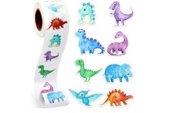 Наклейки на бобине "Динозавры фигурные" 500шт/рул., диаметр 2,5