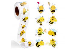 Наклейки на бобине "Пчелки фигурные" 500шт/рул., диаметр 2,5 см