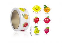 Наклейки на бобине "Фрукты/ягоды фигурные 2" 500шт/рул.