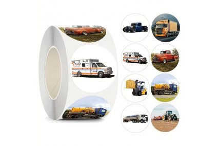 Наліпки на бобіні "Транспорт реалістичний" 500шт/рул., діаметр