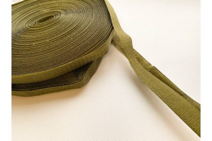 Липучка велкро 20мм темно-оливковая/хаки на метраж