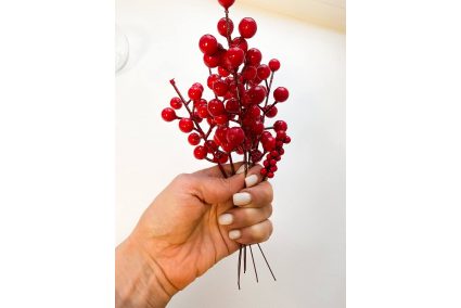 Декоративна гілка калина 9*1,3 см