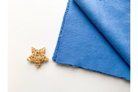 Ткань на флисе букле Барашек голубая 50*50см