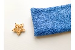 Ткань на флисе букле Барашек голубая 50*50см