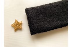 Ткань на флисе букле Барашек черная 50*50см