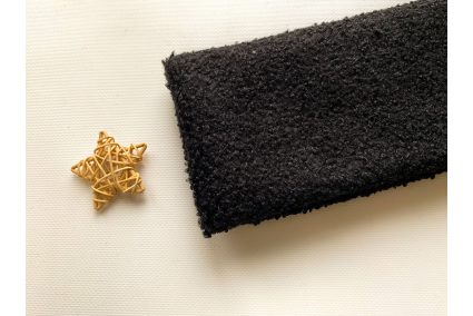 Тканина на флісі букле Баранчик чорна 50*50см