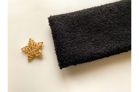 Тканина на флісі букле Баранчик чорна 50*50см