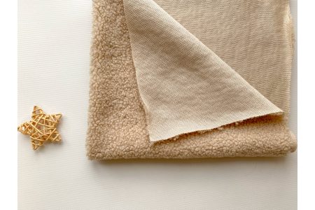 Ткань букле Тедди бежевая 50*50см