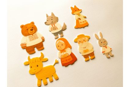 Игровой набор фигурок для сказки "Соломенный бычок"