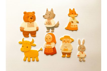 Игровой набор фигурок для сказки "Соломенный бычок"