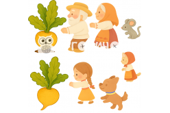 Жорсткий фетр з принтом казка "Ріпка" 20х20см