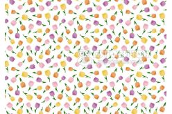 Фетр м’який з візерунком "Тюльпани на білому"