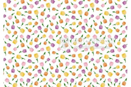 Фетр м’який з візерунком "Тюльпани на білому"